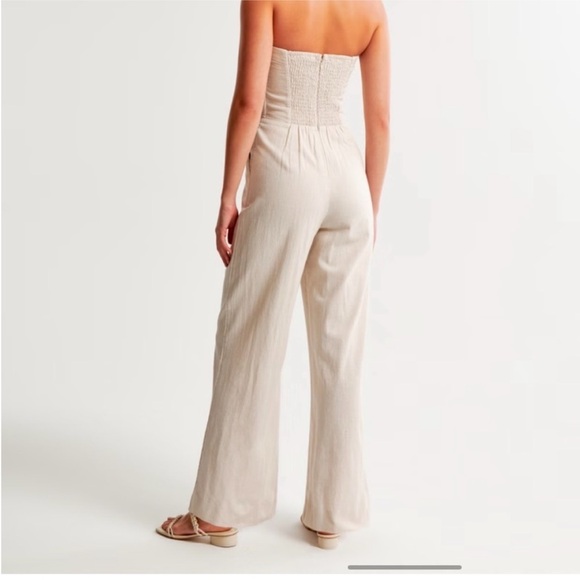Abercrombie & Fitch Strapless Beige Jumpsuit - Picture 3 of 5